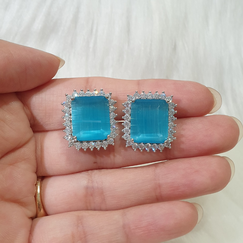 Aquamarine Quartz Earrings