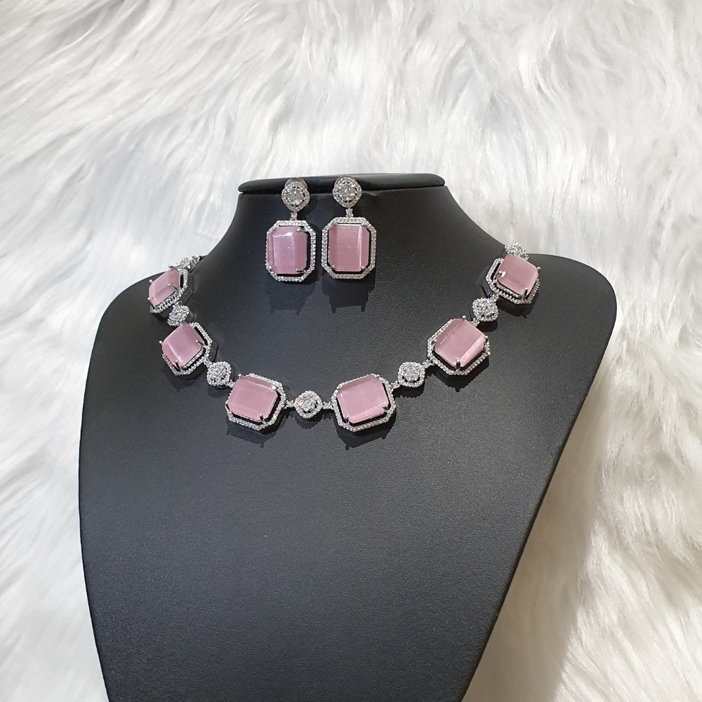 Pink Quartz Necklace Set