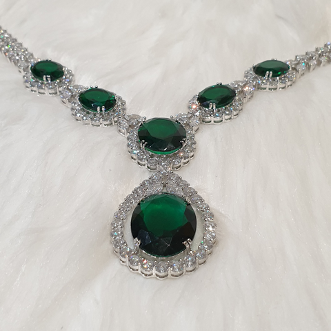 Emerald Green Statement Necklace Set